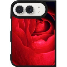 Coque iPhone Duo - Silicone rigide noir Valentine 2022 Rose