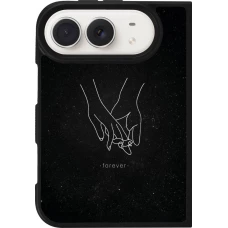 iPhone Duo Case Hülle - Silikon schwarz Valentine 2023 hands forever