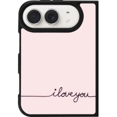 iPhone Duo Case Hülle - Silikon schwarz Valentine 2023 i love you writing