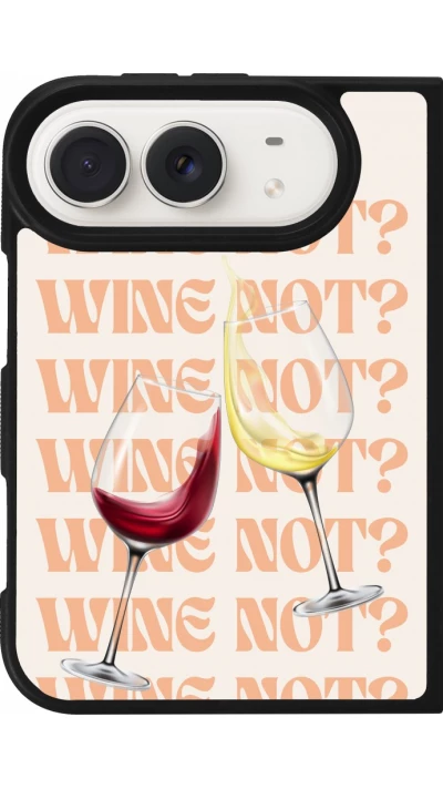Coque iPhone Duo - Silicone rigide noir Wine not