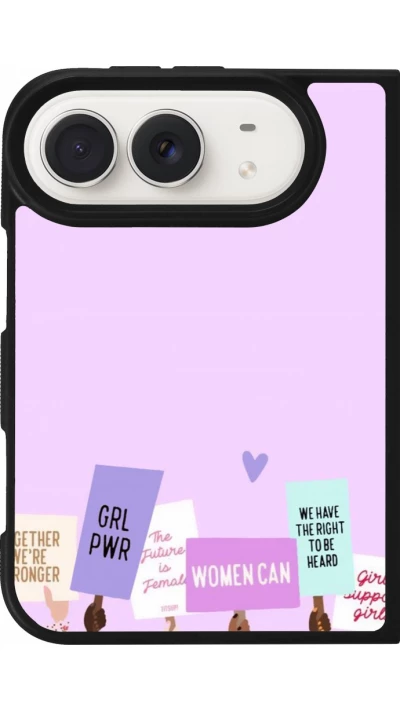 Coque iPhone Duo - Silicone rigide noir Womens day 2026 9