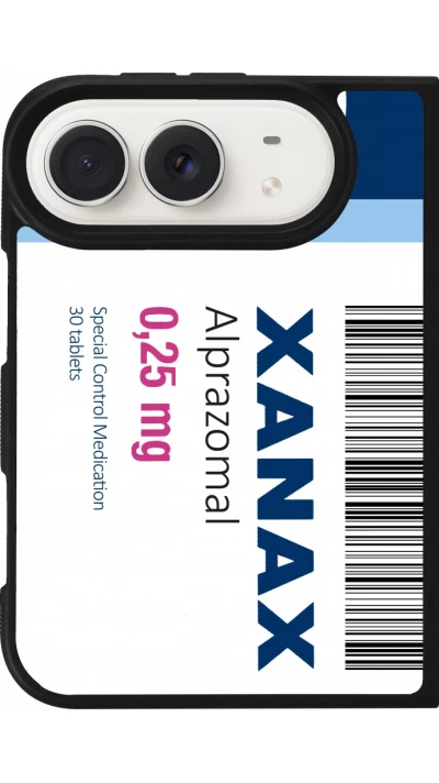 Coque iPhone Duo - Silicone rigide noir Xanax Alprazolam 2025