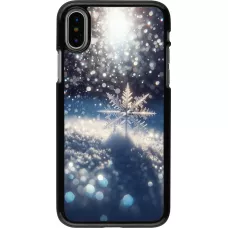 iPhone X / Xs Case Hülle - Schneeflocke Solar Glanz