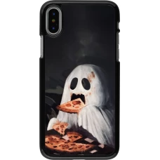 iPhone X / Xs Case Hülle - Halloween 2026 Ghost eating pizza