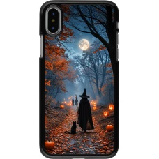 iPhone X / Xs Case Hülle - Halloween 2026 Witch with a cat