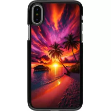 iPhone X / Xs Case Hülle - Malediven Abenddämmerung Glückseligkeit