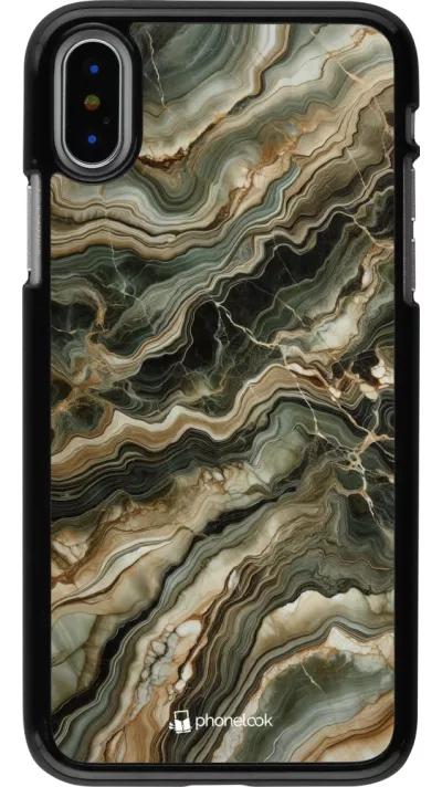 iPhone X / Xs Case Hülle - Oliv Marmor