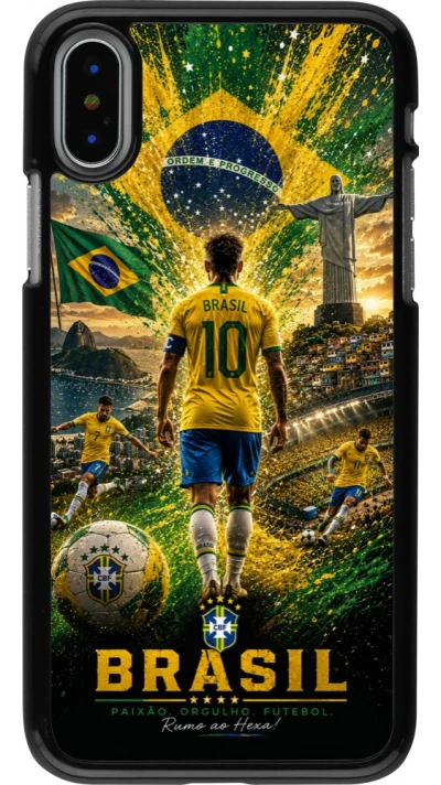 iPhone X / Xs Case Hülle - Fussball Brasilien splash 2026