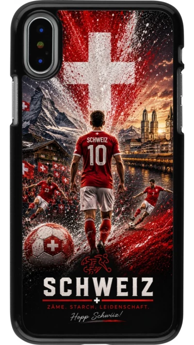 iPhone X / Xs Case Hülle - Fussball Schweiz splash 2026