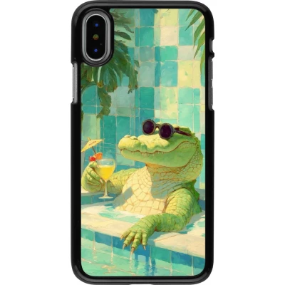 iPhone X / Xs Case Hülle - Crocodile in the swimming pool Summer 2026