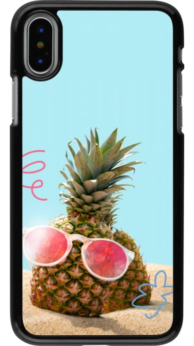 iPhone X / Xs Case Hülle - Pineapple with glasses Summer 2026