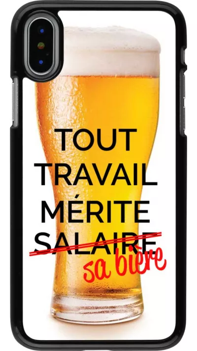 Coque iPhone X / Xs - Tout travail mérite sa bière