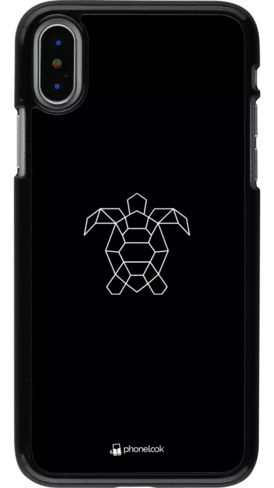 Coque iPhone X / Xs - Turtles lines on black