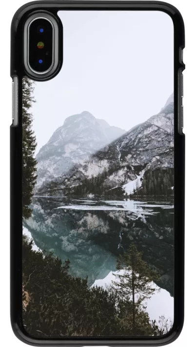 iPhone X / Xs Case Hülle - Winter 22 snowy mountain and lake