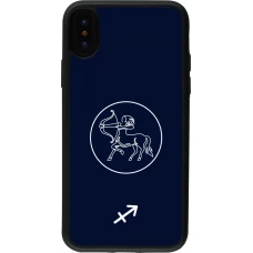 Coque iPhone X / Xs - Silicone rigide noir Astrologie Sagittaire