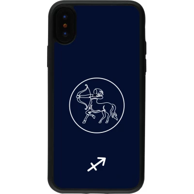 Coque iPhone X / Xs - Silicone rigide noir Astrologie Sagittaire