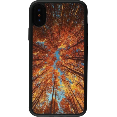 Coque iPhone X / Xs - Silicone rigide noir Autumn 25 Trees