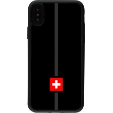 iPhone X / Xs Case Hülle - Silikon schwarz Kanton CH schwarz