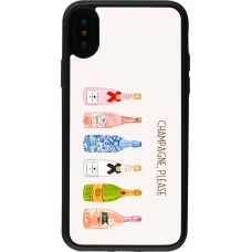 Coque iPhone X / Xs - Silicone rigide noir Champagne Please