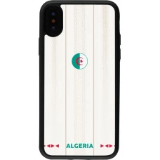 Coque iPhone X / Xs - Silicone rigide noir Maillot de football Algérie 2026 personnalisable