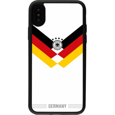 Coque iPhone X / Xs - Silicone rigide noir Maillot de football Allemagne 2026 personnalisable