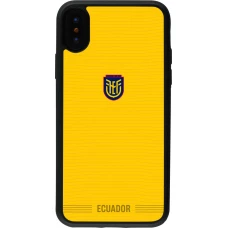 Coque iPhone X / Xs - Silicone rigide noir Maillot de football Équateur 2026 personnalisable