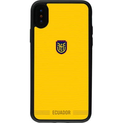 Coque iPhone X / Xs - Silicone rigide noir Maillot de football Équateur 2026 personnalisable