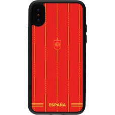 Coque iPhone X / Xs - Silicone rigide noir Maillot de football Espagne 2026 personnalisable
