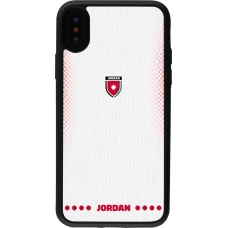 Coque iPhone X / Xs - Silicone rigide noir Maillot de football Jordanie 2026 personnalisable