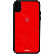 iPhone X / Xs Case Hülle - Silikon schwarz Schweiz 2026 personalisierbares Fussballtrikot