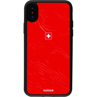 iPhone X / Xs Case Hülle - Silikon schwarz Schweiz 2026 personalisierbares Fussballtrikot
