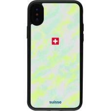 iPhone X / Xs Case Hülle - Silikon schwarz Schweiz Away 2026 personalisierbares Fussballtrikot