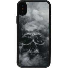 Coque iPhone X / Xs - Silicone rigide noir Halloween 2024 smoky skull