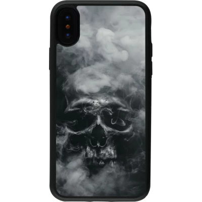 Coque iPhone X / Xs - Silicone rigide noir Halloween 2024 smoky skull