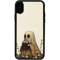 Coque iPhone X / Xs - Silicone rigide noir Halloween 2025 Ghost gardener