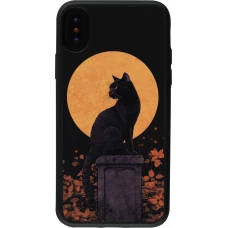 iPhone X / Xs Case Hülle - Silikon schwarz Halloween 2026 Cat Art Nouveau
