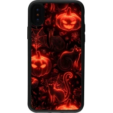 iPhone X / Xs Case Hülle - Silikon schwarz Halloween 2026 Pattern Halloween