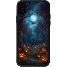 iPhone X / Xs Case Hülle - Silikon schwarz Halloween 2026 Road of Pumpkins
