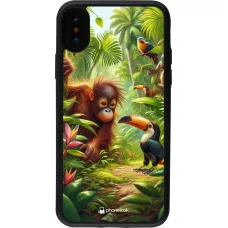 iPhone X / Xs Case Hülle - Silikon schwarz Tropischer Dschungel Tayrona