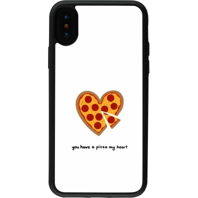 iPhone X / Xs Case Hülle - Silikon schwarz Saint Valentines Day 26 You have my pizza heart