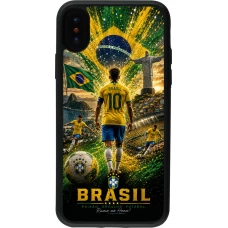 iPhone X / Xs Case Hülle - Silikon schwarz Fussball Brasilien splash 2026