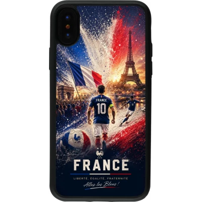 iPhone X / Xs Case Hülle - Silikon schwarz Fussball Frankreich splash 2026