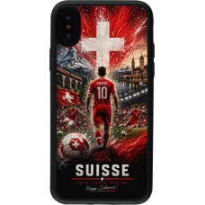 iPhone X / Xs Case Hülle - Silikon schwarz Fussball Suisse splash 2026