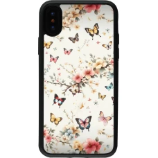 iPhone X / Xs Case Hülle - Silikon schwarz Frühling 25 Leichte Schmetterlinge