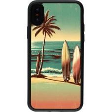 iPhone X / Xs Case Hülle - Silikon schwarz Surf Paradise