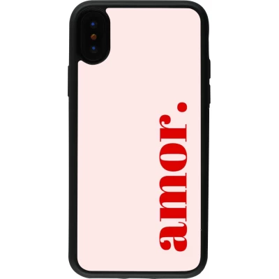 iPhone X / Xs Case Hülle - Silikon schwarz Valentine 2024 amor
