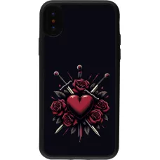 iPhone X / Xs Case Hülle - Silikon schwarz Valentine 2024 gothic love