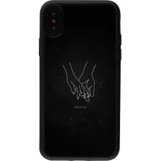 iPhone X / Xs Case Hülle - Silikon schwarz Valentine 2023 hands forever