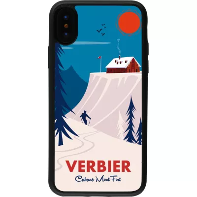 iPhone X / Xs Case Hülle - Silikon schwarz Verbier Cabane Mont-Fort