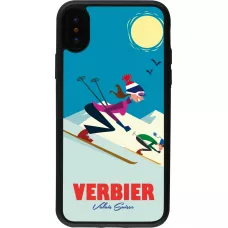 iPhone X / Xs Case Hülle - Silikon schwarz Verbier Ski Downhill